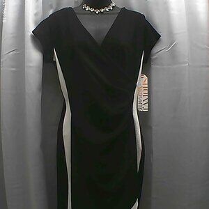 Almost Famous Black & White Asymmetrical Dress